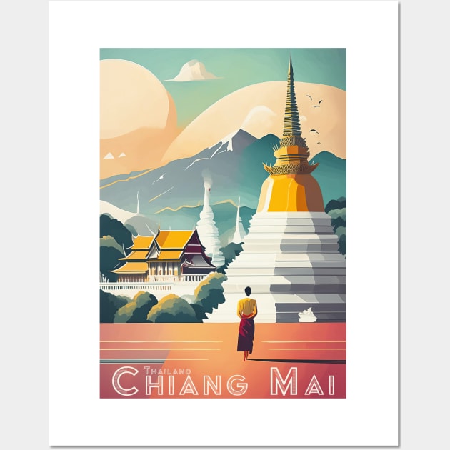 Vintage Retro Chiang Mai Serenity Wall Art by POD24